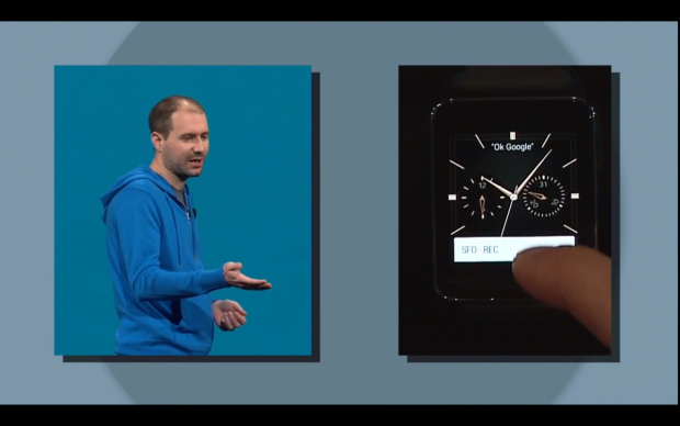 Die Präsentation von Android Wear während der Google I/O. (Screenshot: Golem.de)